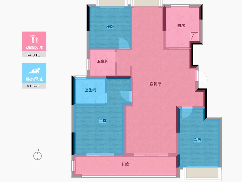 江苏省-镇江市-融创·京源里-95.27-户型库-动静分区