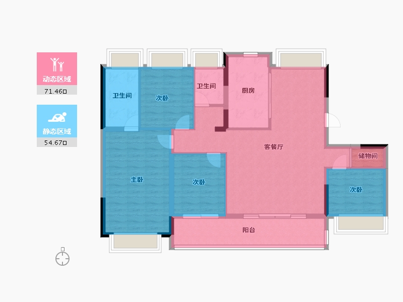 江苏省-镇江市-融创·京源里-114.40-户型库-动静分区