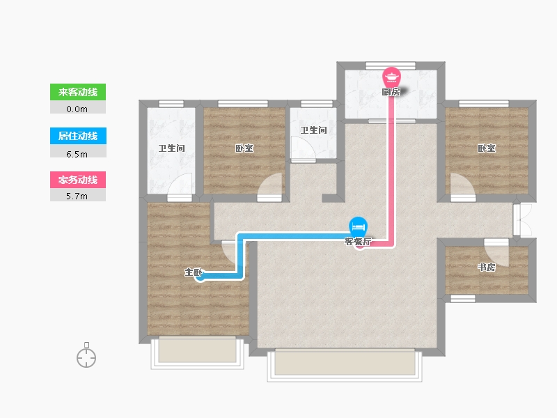 新疆维吾尔自治区-乌鲁木齐市-秦基·高铁1号院-84.26-户型库-动静线