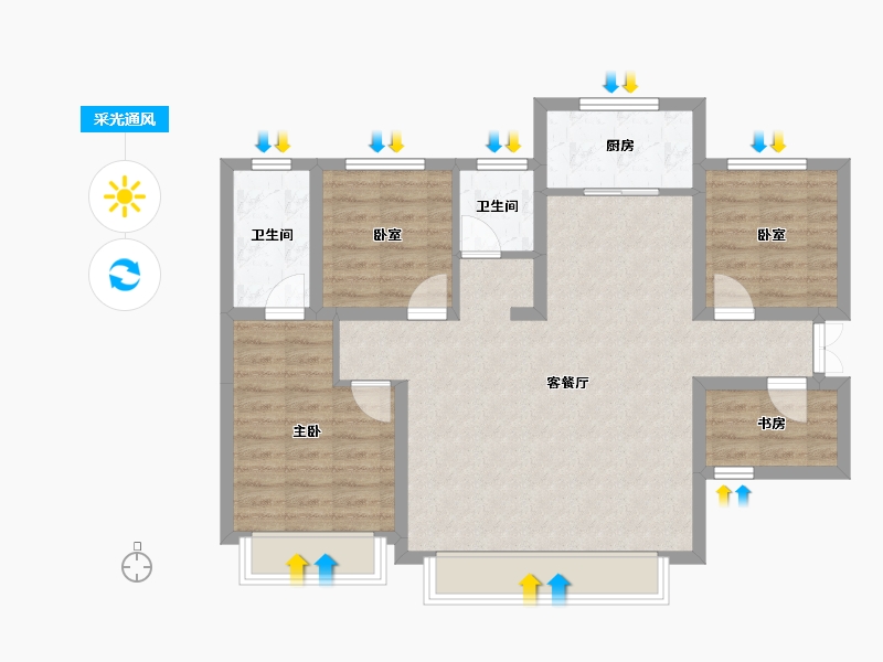 新疆维吾尔自治区-乌鲁木齐市-秦基·高铁1号院-84.26-户型库-采光通风