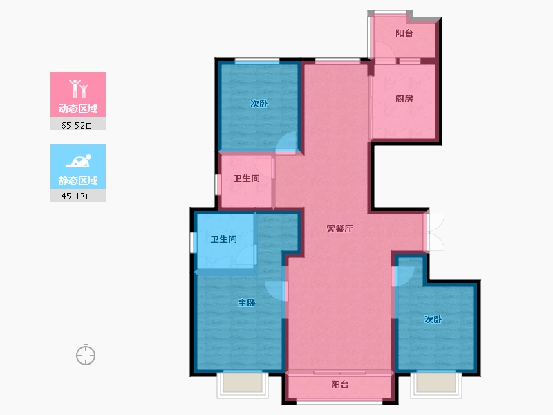 甘肃省-武威市-古浪·松灵郡-98.40-户型库-动静分区