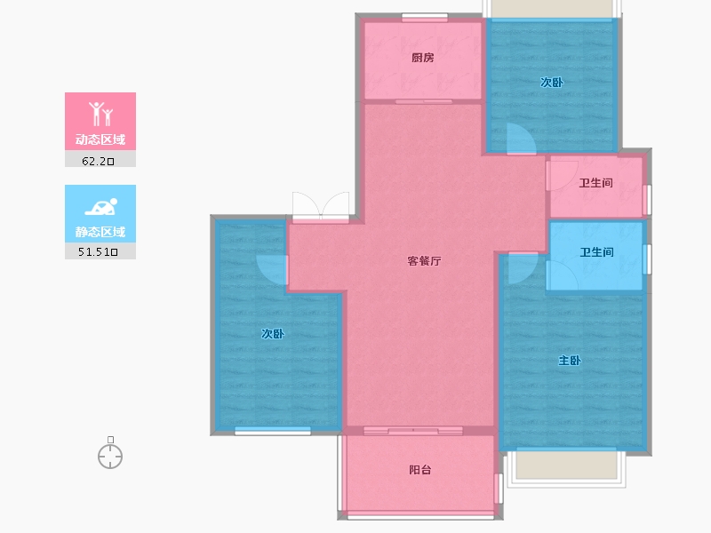 江苏省-镇江市-天怡·天瑞宸-103.31-户型库-动静分区