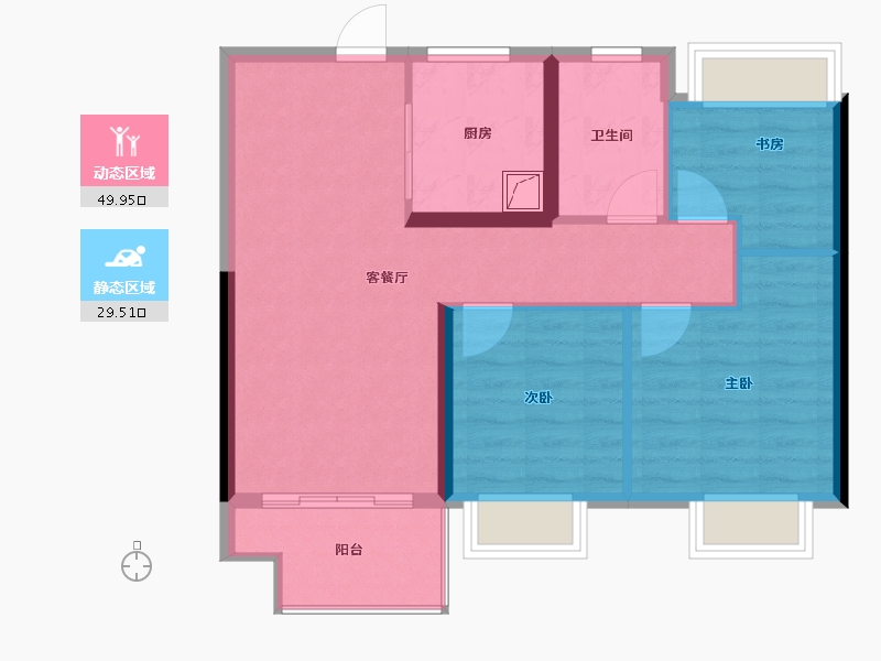 江苏省-镇江市-万科金域蓝湾-71.20-户型库-动静分区