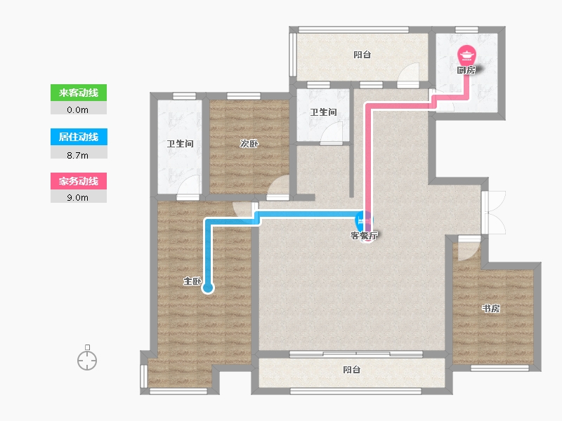 宁夏回族自治区-银川市-龙辰九悦湾三期-120.49-户型库-动静线