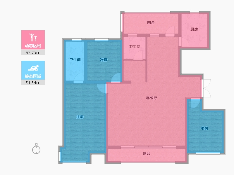 宁夏回族自治区-银川市-龙辰九悦湾三期-120.49-户型库-动静分区