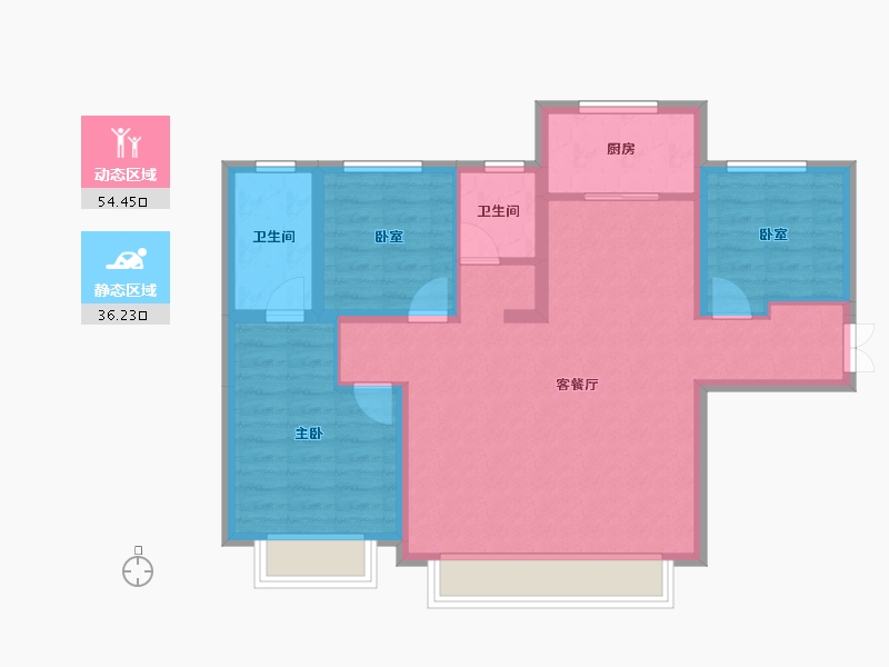 新疆维吾尔自治区-乌鲁木齐市-秦基·高铁1号院-81.07-户型库-动静分区