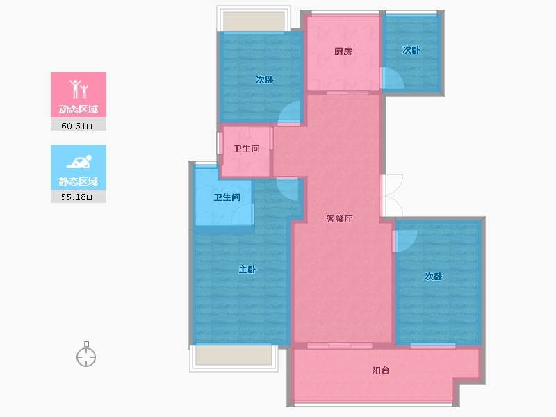 江苏省-镇江市-天怡·天壹人家-103.30-户型库-动静分区