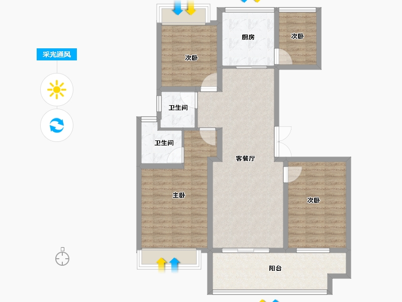 江苏省-镇江市-天怡·天壹人家-103.30-户型库-采光通风