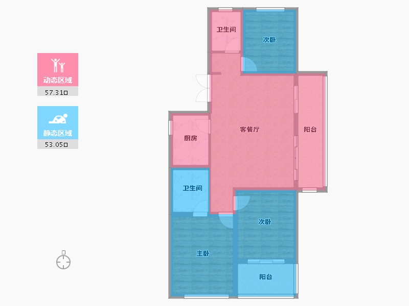 江苏省-镇江市-天怡·紫宸-99.20-户型库-动静分区