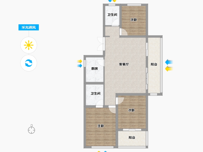 江苏省-镇江市-天怡·紫宸-99.20-户型库-采光通风