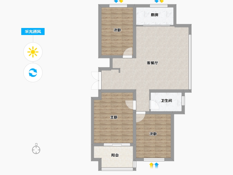 江苏省-镇江市-天怡·紫宸-88.00-户型库-采光通风