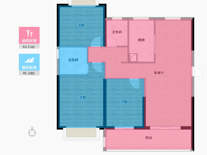 江苏省-镇江市-融创·京源里-95.16-户型库-动静分区