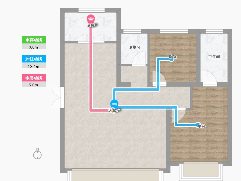 新疆维吾尔自治区-乌鲁木齐市-秦基·高铁1号院-69.63-户型库-动静线