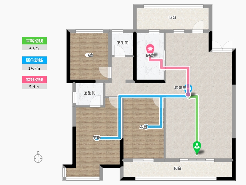 宁夏回族自治区-银川市-龙辰九悦湾三期-117.19-户型库-动静线