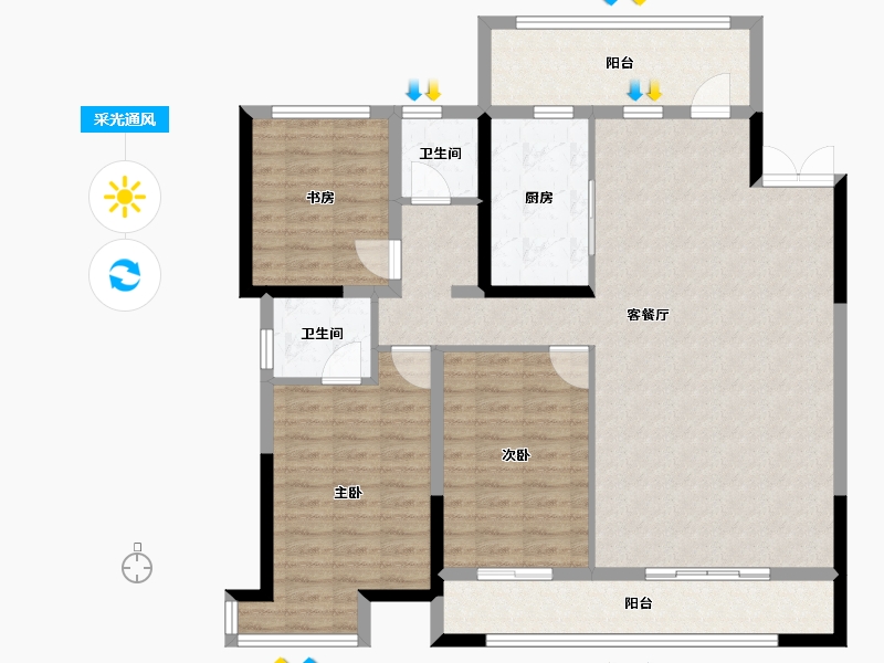 宁夏回族自治区-银川市-龙辰九悦湾三期-117.19-户型库-采光通风