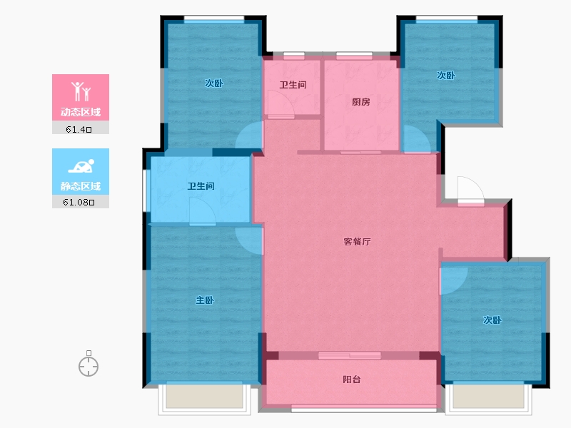 浙江省-杭州市-春宸上府-111.20-户型库-动静分区