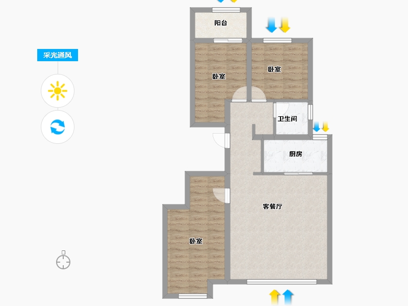 宁夏回族自治区-银川市-万科新都会-79.00-户型库-采光通风