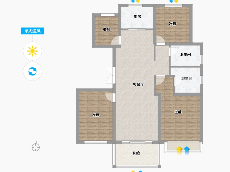 江苏省-镇江市-天怡·天瑞宸-108.00-户型库-采光通风