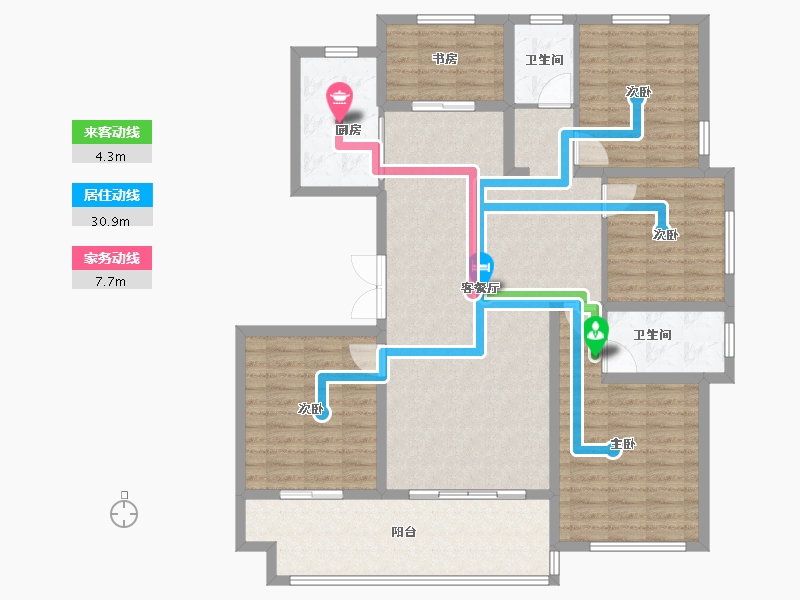 江苏省-镇江市-天怡·紫宸-133.60-户型库-动静线