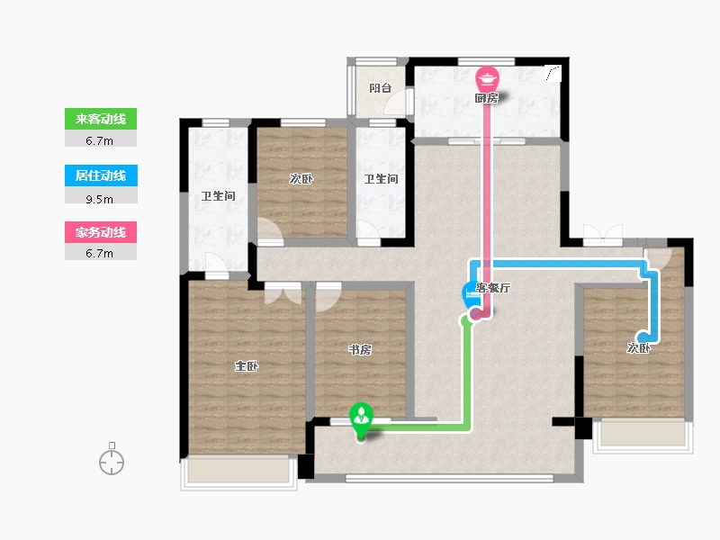 河北省-石家庄市-雅居乐宏府翰林山-136.92-户型库-动静线