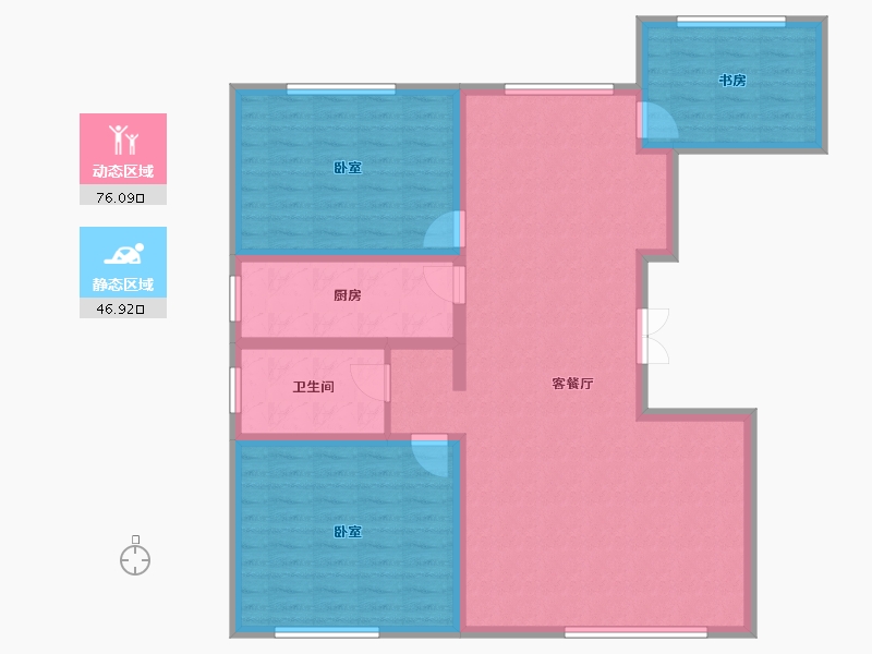 新疆维吾尔自治区-乌鲁木齐市-能源居小区-111.16-户型库-动静分区