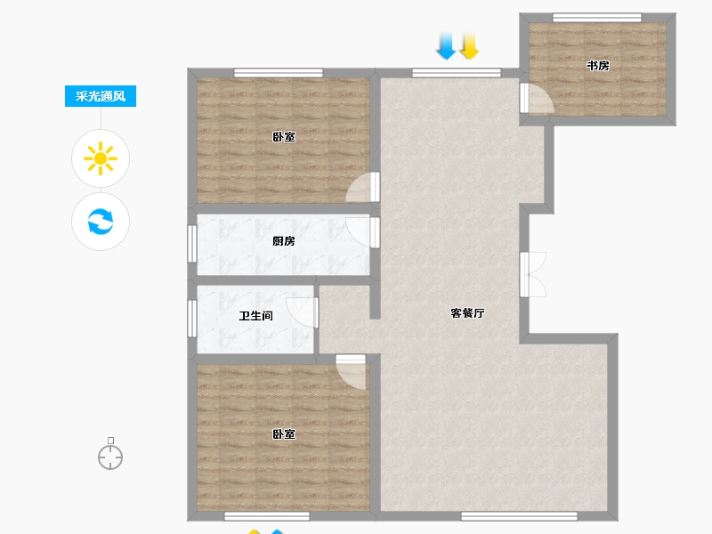 新疆维吾尔自治区-乌鲁木齐市-能源居小区-111.16-户型库-采光通风