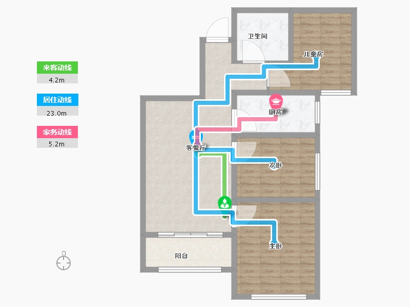 山西省-晋城市-康馨佳园-91.20-户型库-动静线