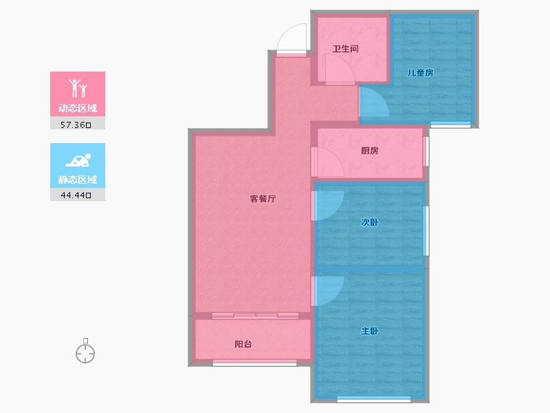 山西省-晋城市-康馨佳园-91.20-户型库-动静分区