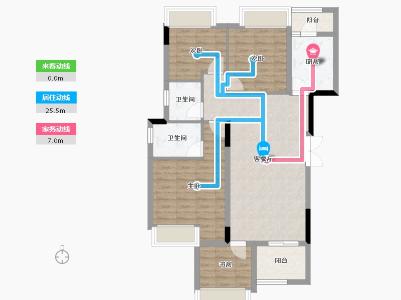 重庆-重庆市-中航昕晖璟辰-85.08-户型库-动静线