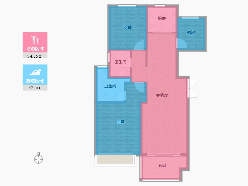 江苏省-镇江市-天怡·天瑞宸-87.20-户型库-动静分区