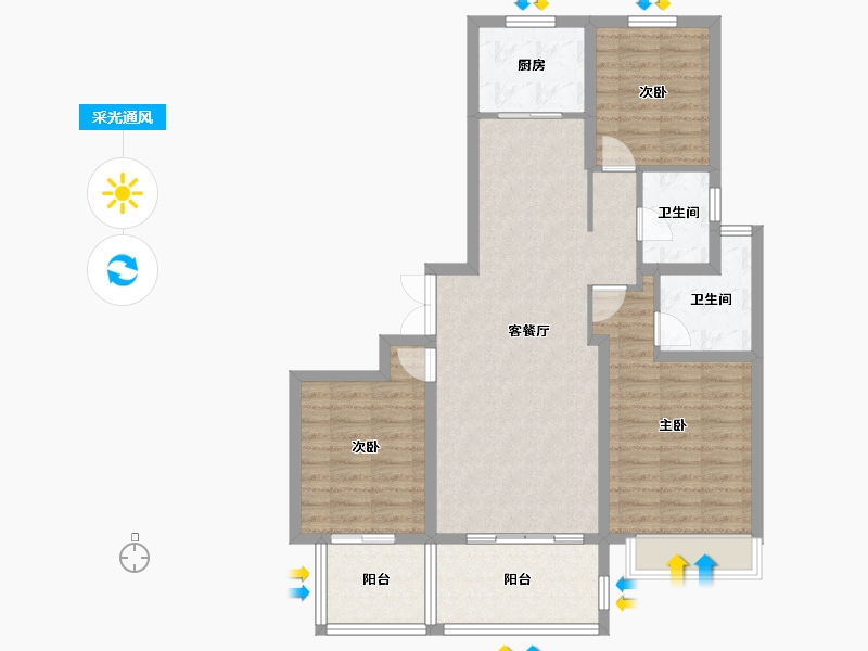 江苏省-镇江市-天怡·天壹人家-96.01-户型库-采光通风