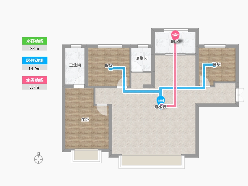 新疆维吾尔自治区-乌鲁木齐市-秦基·高铁1号院-88.05-户型库-动静线