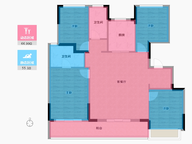 浙江省-杭州市-春宸上府-110.40-户型库-动静分区