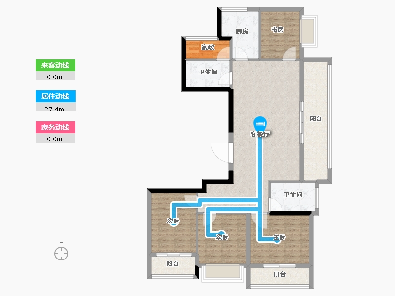 浙江省-杭州市-新世界·城市艺术中心-109.60-户型库-动静线