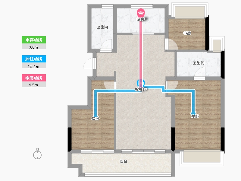 江苏省-镇江市-万科金域蓝湾-84.00-户型库-动静线