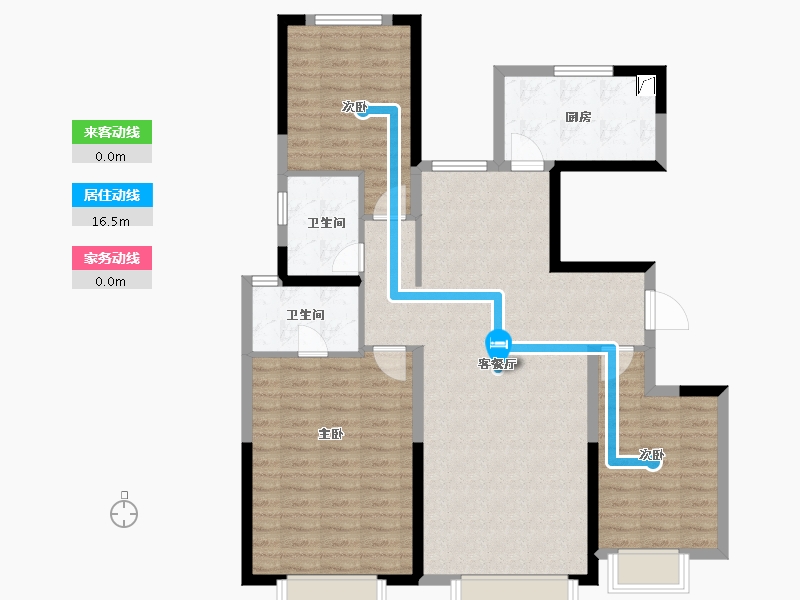 陕西省-西安市-紫云府学宸-104.00-户型库-动静线