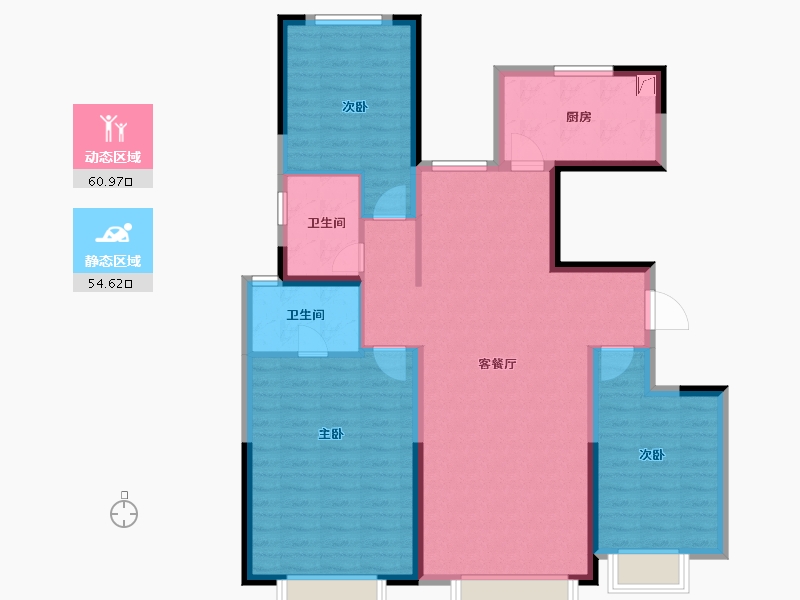 陕西省-西安市-紫云府学宸-104.00-户型库-动静分区