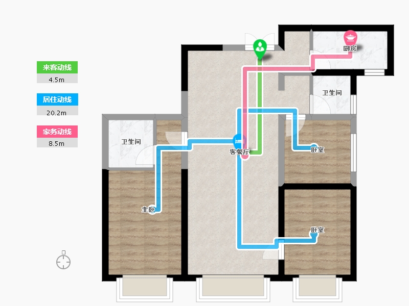 新疆维吾尔自治区-乌鲁木齐市-秦基·高铁1号院-79.22-户型库-动静线