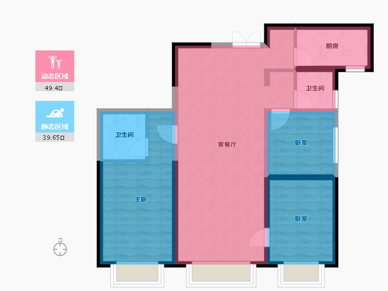 新疆维吾尔自治区-乌鲁木齐市-秦基·高铁1号院-79.22-户型库-动静分区