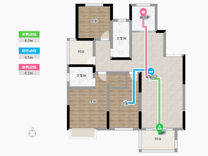 江苏省-镇江市-天怡·天壹人家-115.20-户型库-动静线