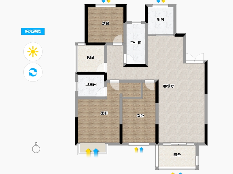 江苏省-镇江市-天怡·天壹人家-115.20-户型库-采光通风