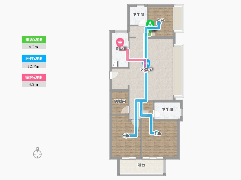 江苏省-镇江市-万科金域蓝湾-92.00-户型库-动静线