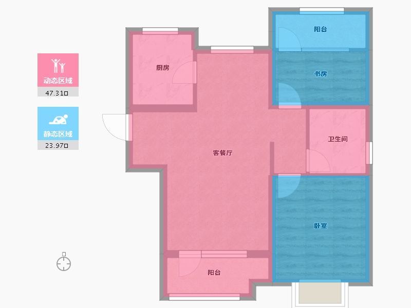 天津-天津市-东昊·骏璟学府-62.90-户型库-动静分区