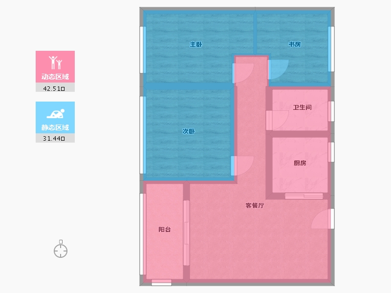 江苏省-徐州市-杨庄小区-65.00-户型库-动静分区