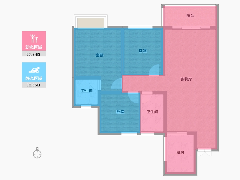 四川省-乐山市-峨眉·华瑞城-83.68-户型库-动静分区