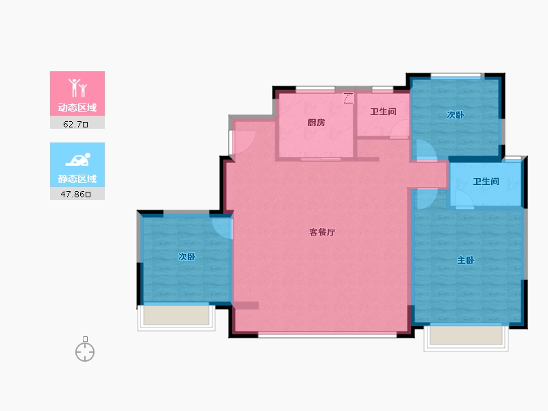 陕西省-西安市-紫云府学宸-100.80-户型库-动静分区