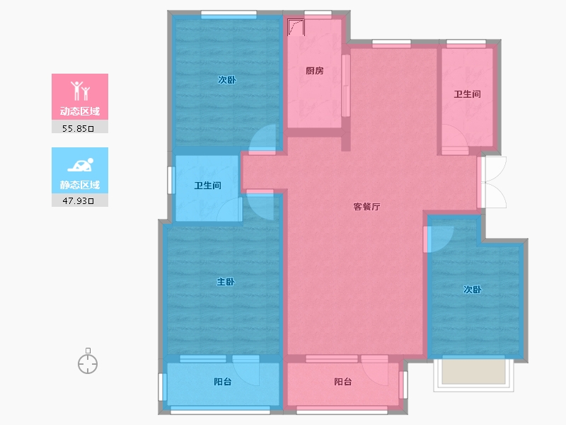 河北省-邢台市-臻园-91.73-户型库-动静分区