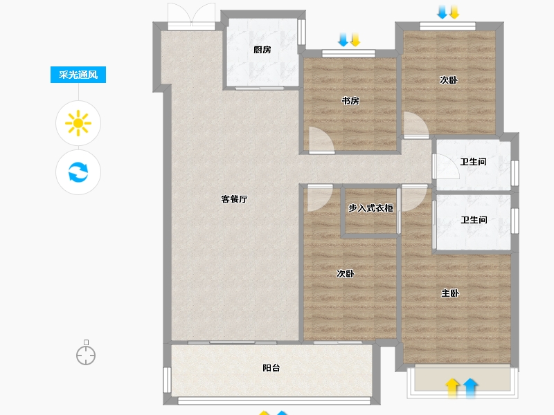 山东省-青岛市-佳源华府-145.00-户型库-采光通风