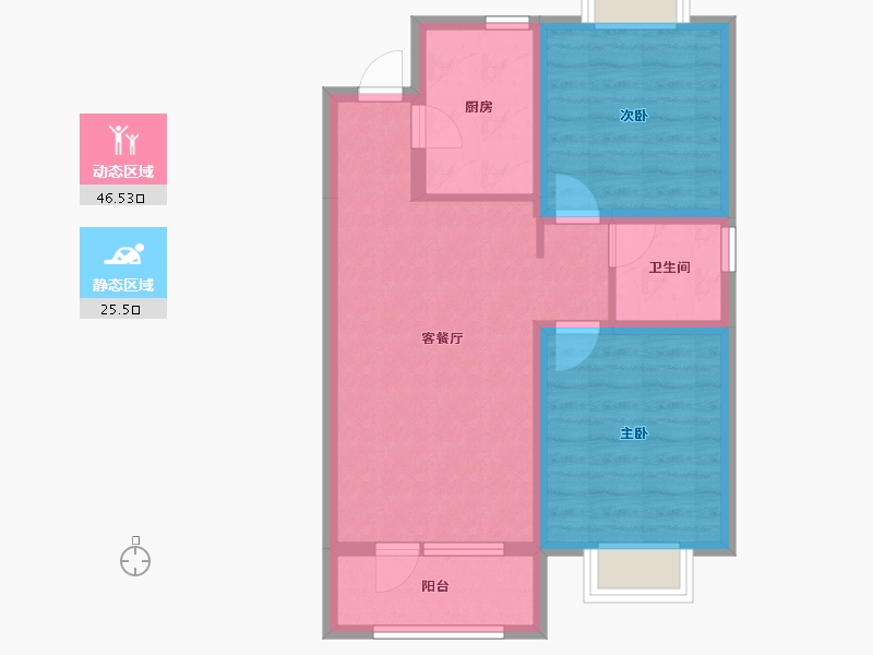 天津-天津市-东昊·骏璟学府-63.67-户型库-动静分区