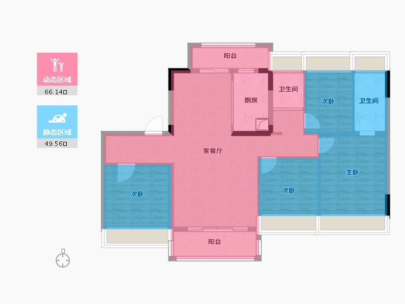 贵州省-遵义市-碧桂园诗乡壹号-104.00-户型库-动静分区